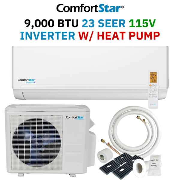 9K BTU 23 Seer 115V Inverter w/ Heat Pump