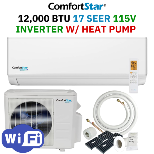 12K BTU 17 Seer 115V Inverter w/ Heat Pump (WiFi)